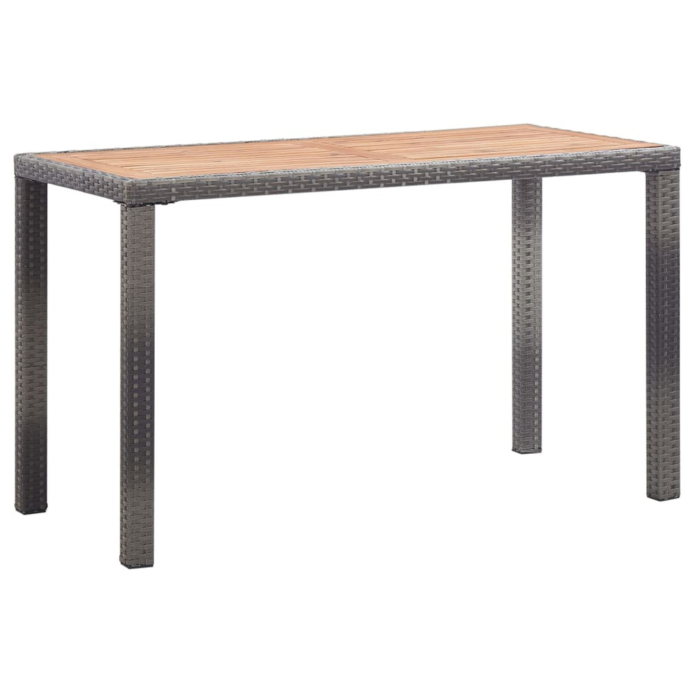 Table de jardin anthracite et marron 123x60x74 cm bois d'acacia