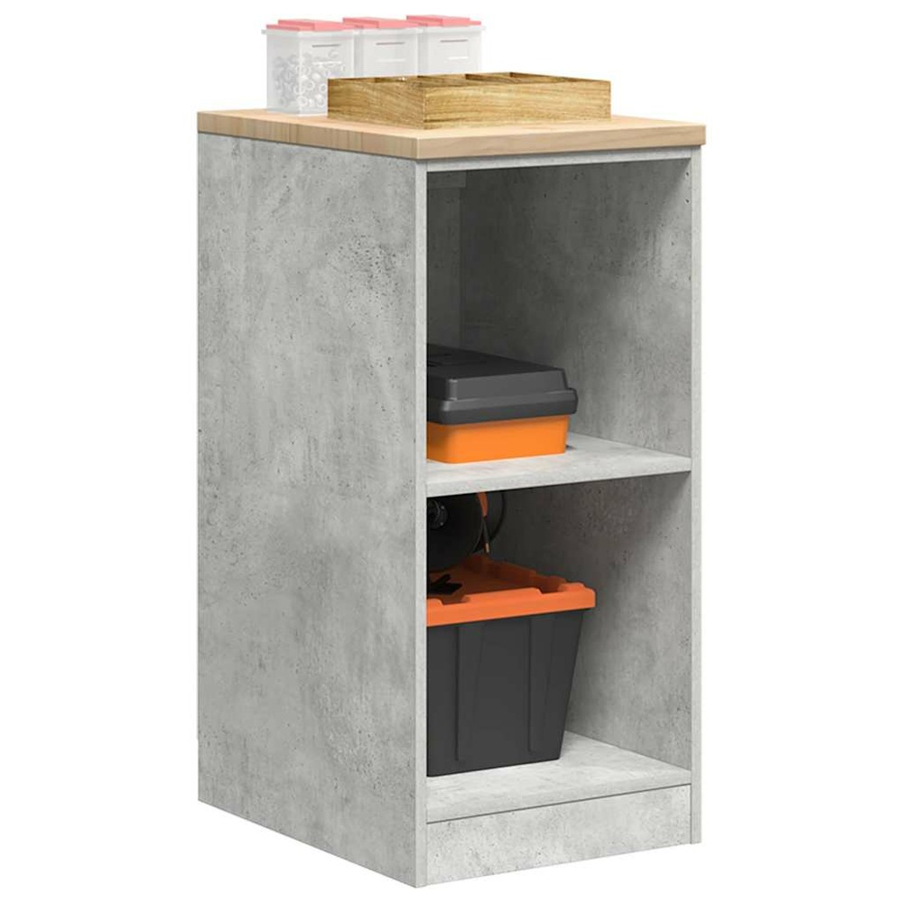 Armoire de rangement de garage gris béton 40x51x85 cm bois pin