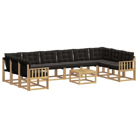 Ensemble de canapés d'extérieur 11 pc blanc et noir