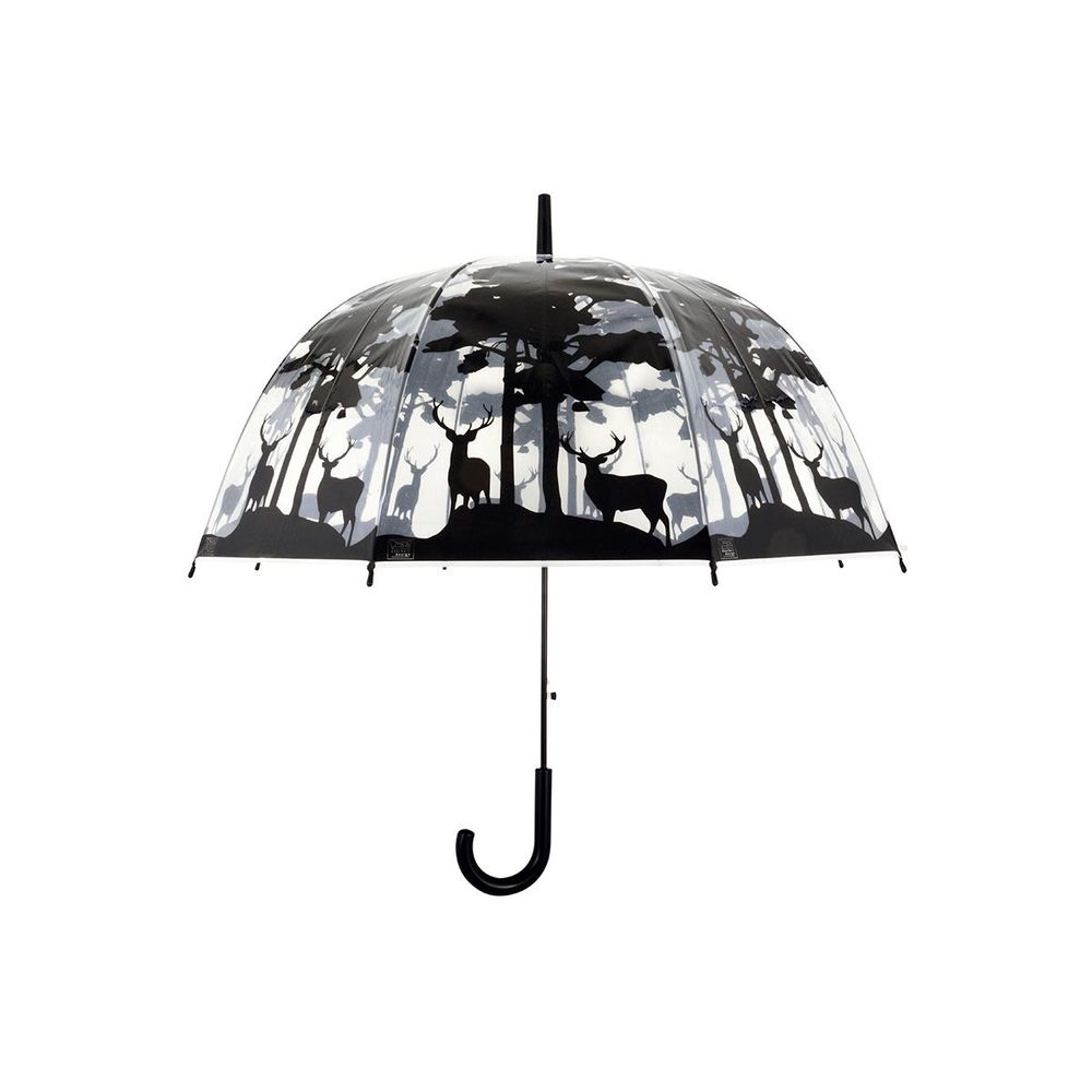 Parapluie transparent noir forêt