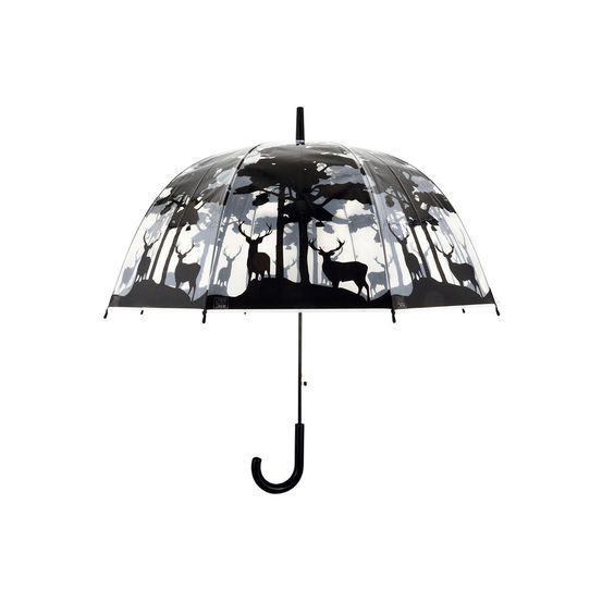 Parapluie transparent noir forêt