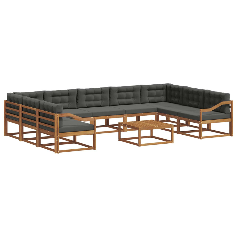 Ensemble de canapés d'extérieur 10 pcs naturel et anthracite