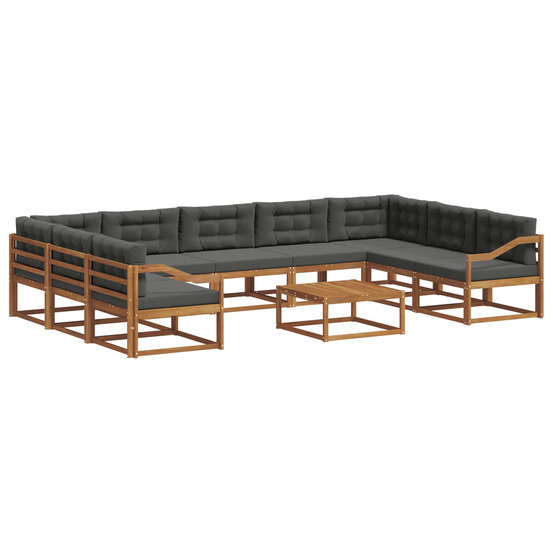 Ensemble de canapés d'extérieur 10 pcs naturel et anthracite