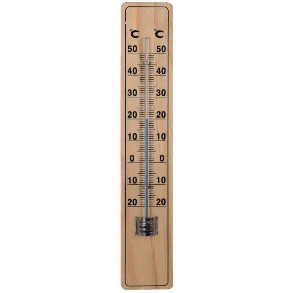 Thermomètre d'extérieur en hêtre - °c et °f - h 20 cm