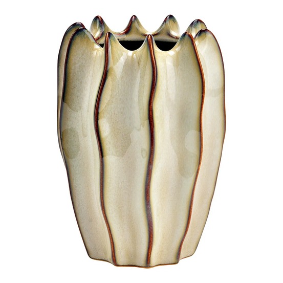 Vase ondulée design beige