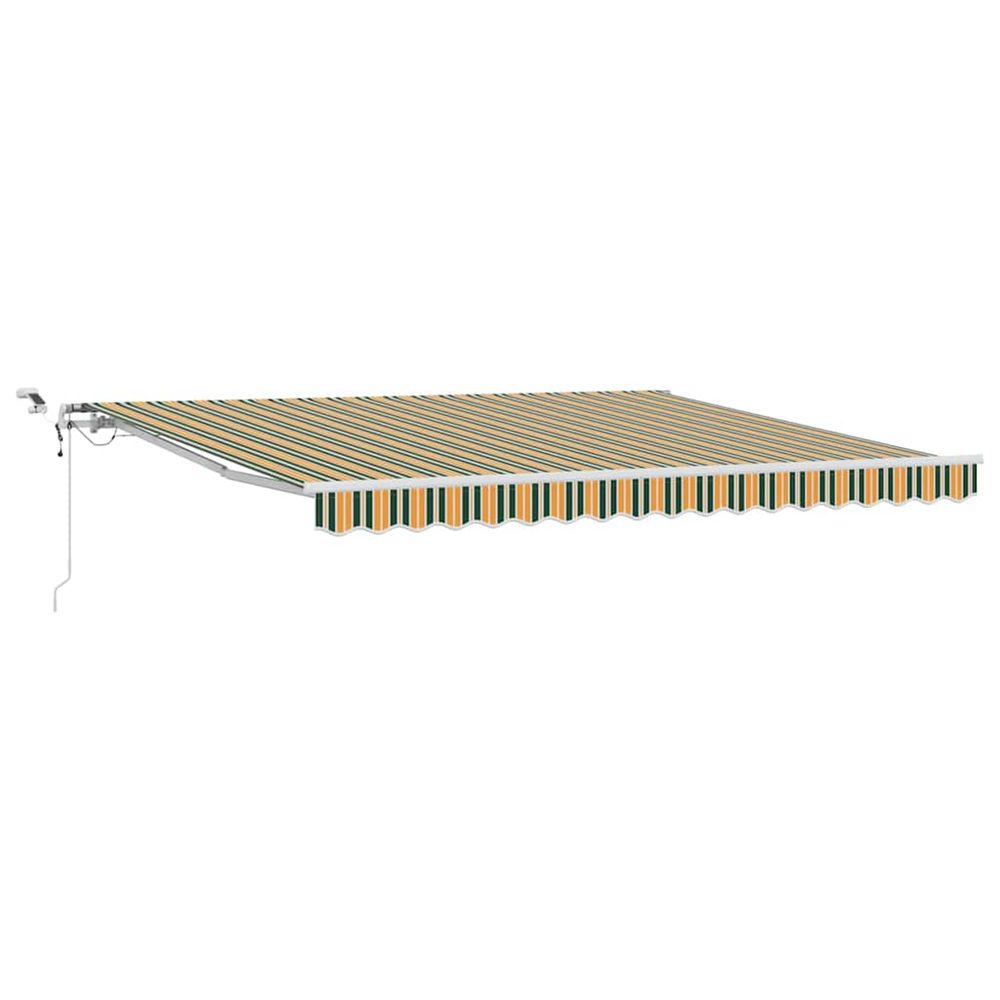 Auvent rétractable vert et jaune 400 × 350 cm polyester