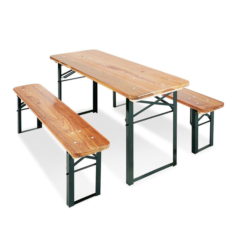Ensemble table et bancs pinolino sepp l 110 x p 40 x h 54