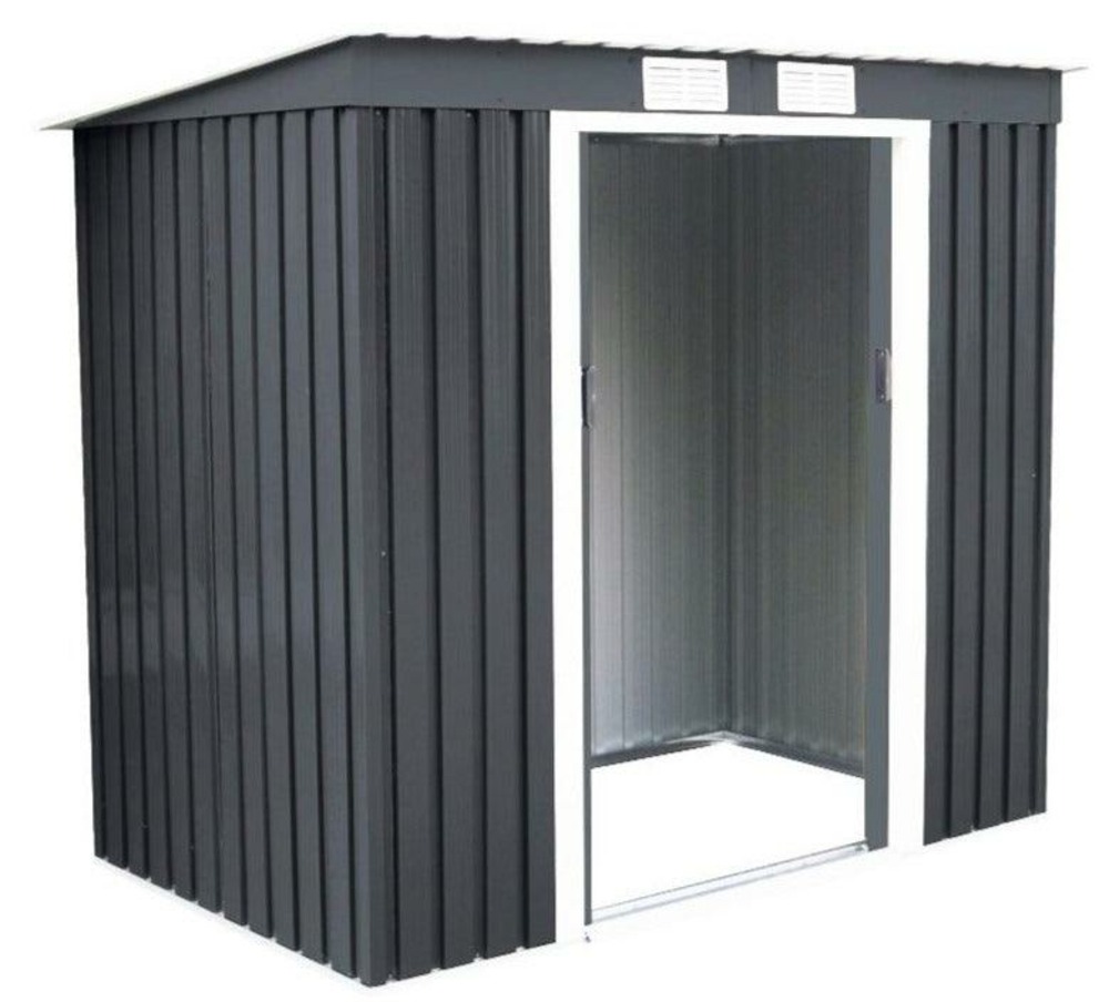 Abri de jardin en métal cabane à outils en tôle galvanisée 213 x 130 x 173 cm gris