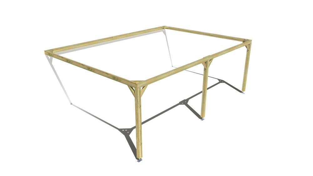 Pergola bois • 7m x 5m • adossée • cadre simple • livraison comprise