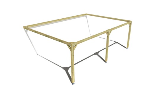 Pergola bois • 7m x 5m • adossée • cadre simple • livraison comprise