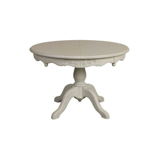 Table ronde 2 allonges mdf blanc - romance interior's