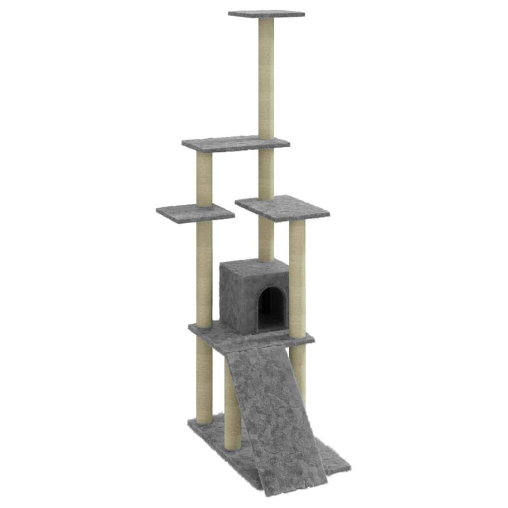 Arbre à chat avec griffoirs en sisal gris clair 155 cm