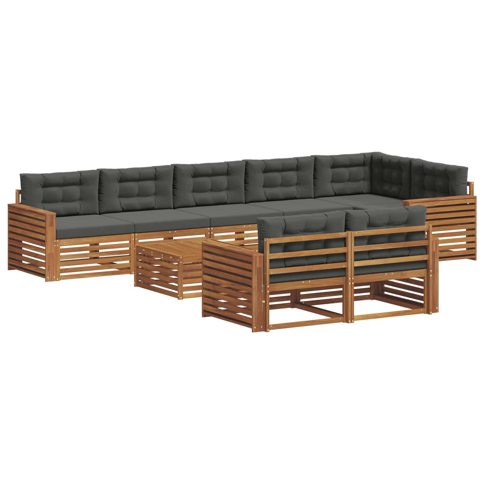 Ensemble de canapés d'extérieur 9 pcs naturel et anthracite