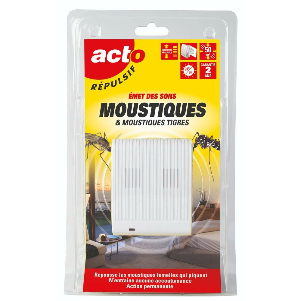 Répulsif ultrasons moustiques - moustiques tigres emetteur fixe