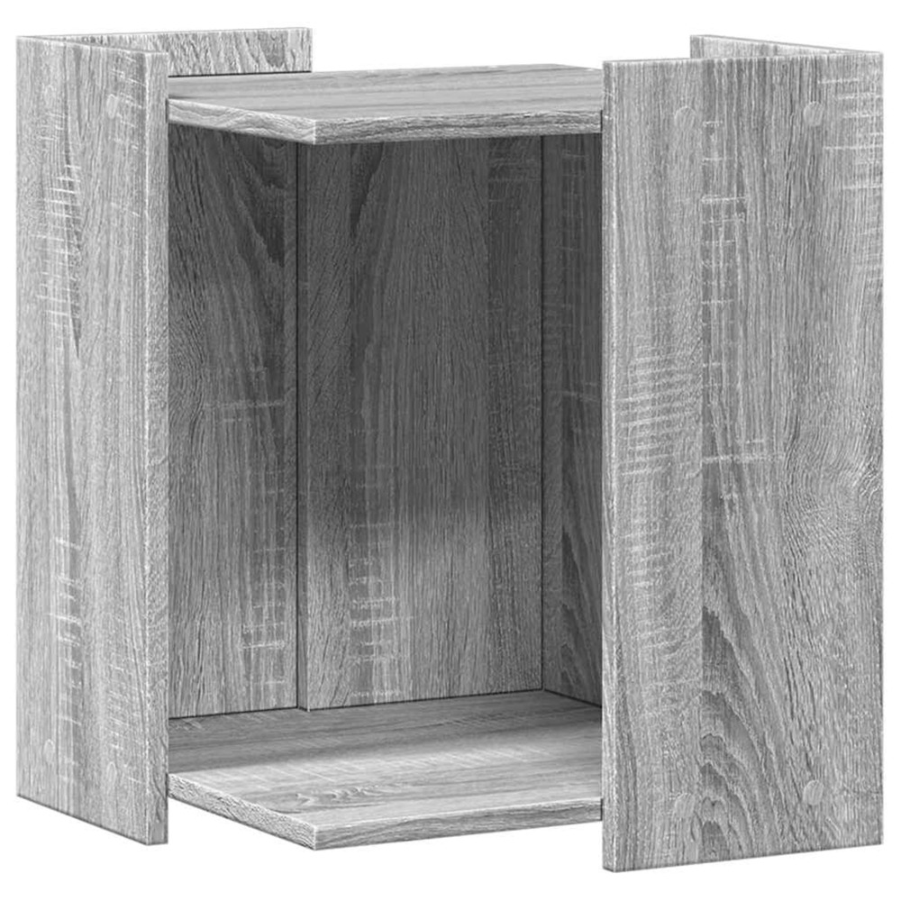 Meuble de bac à litière pour chat sonoma gris bois d'ingénierie