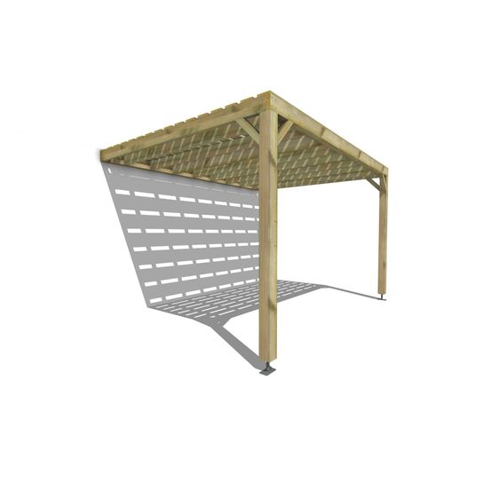 Pergola bois • 4m x 3m • adossée • sens profondeur • platelage bois • livraison comprise