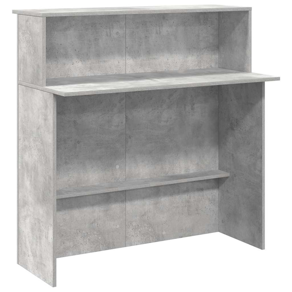 Bureau de réception gris béton 100x50x103,5cm bois d'ingénierie