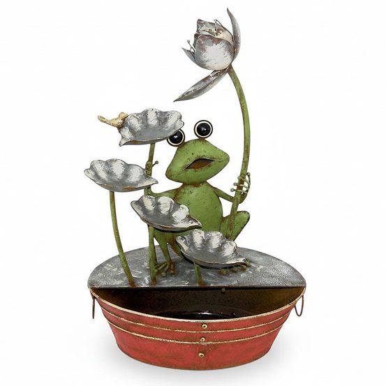 Fontaine fer grenouille lotus 46x32x73cm