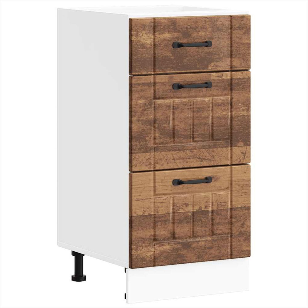 Armoire de cuisine lucca vieux bois bois ingénierie