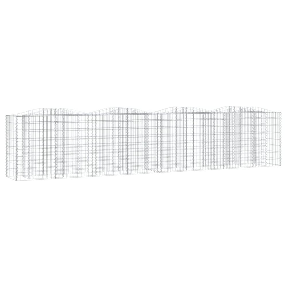 Lit surélevé à gabions arqué 400x50x100 cm fer galvanisé