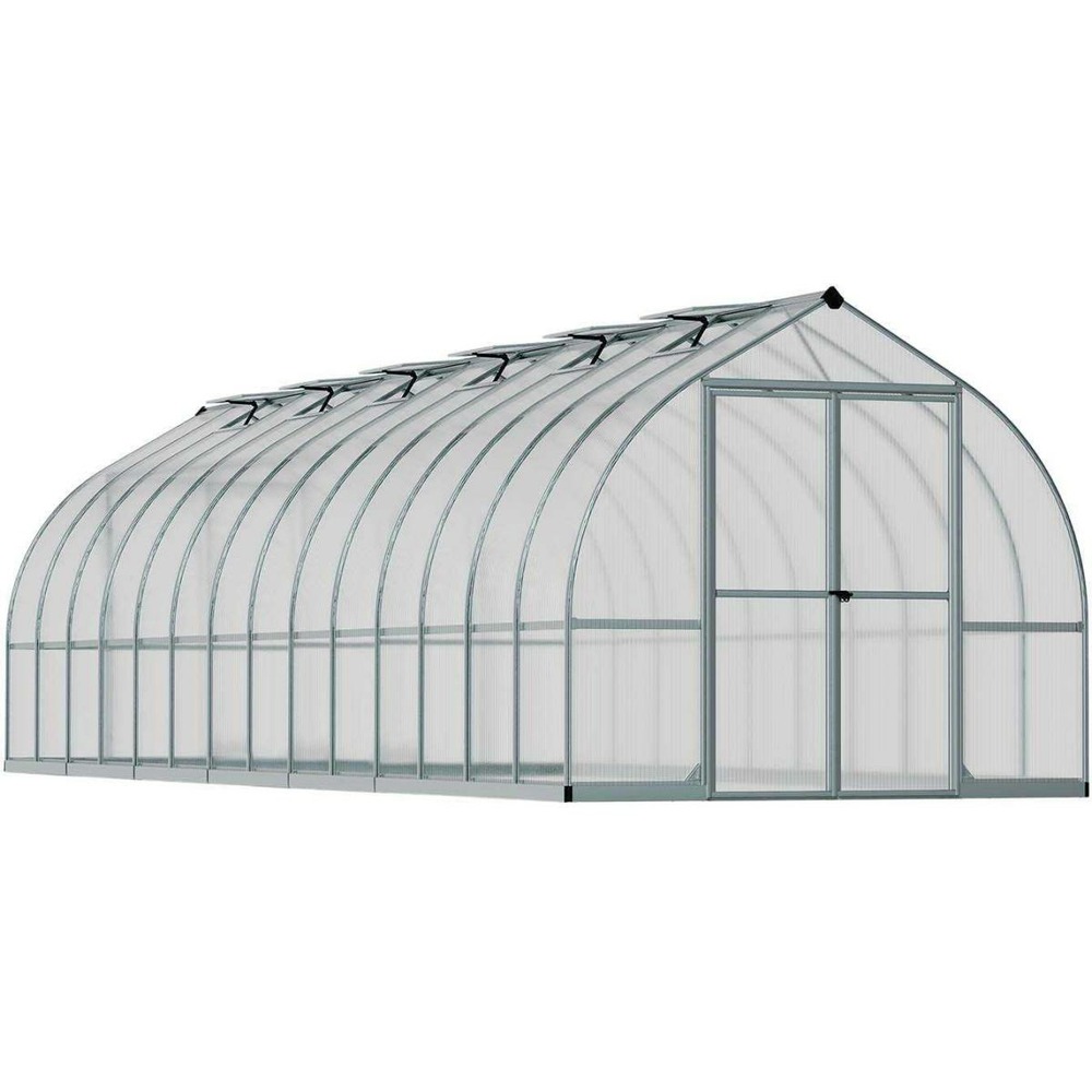 Serre de jardin en aluminium argent et polycarbonate bella 20. 6m²
