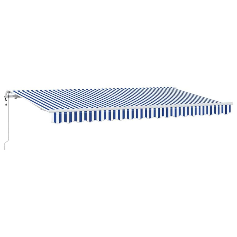 Auvent rétractable bleu 400 x 200 cm tissu