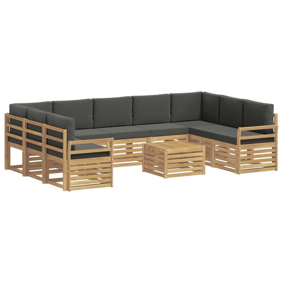 Ensemble de canapés d'extérieur 10 pc blanc et anthracite