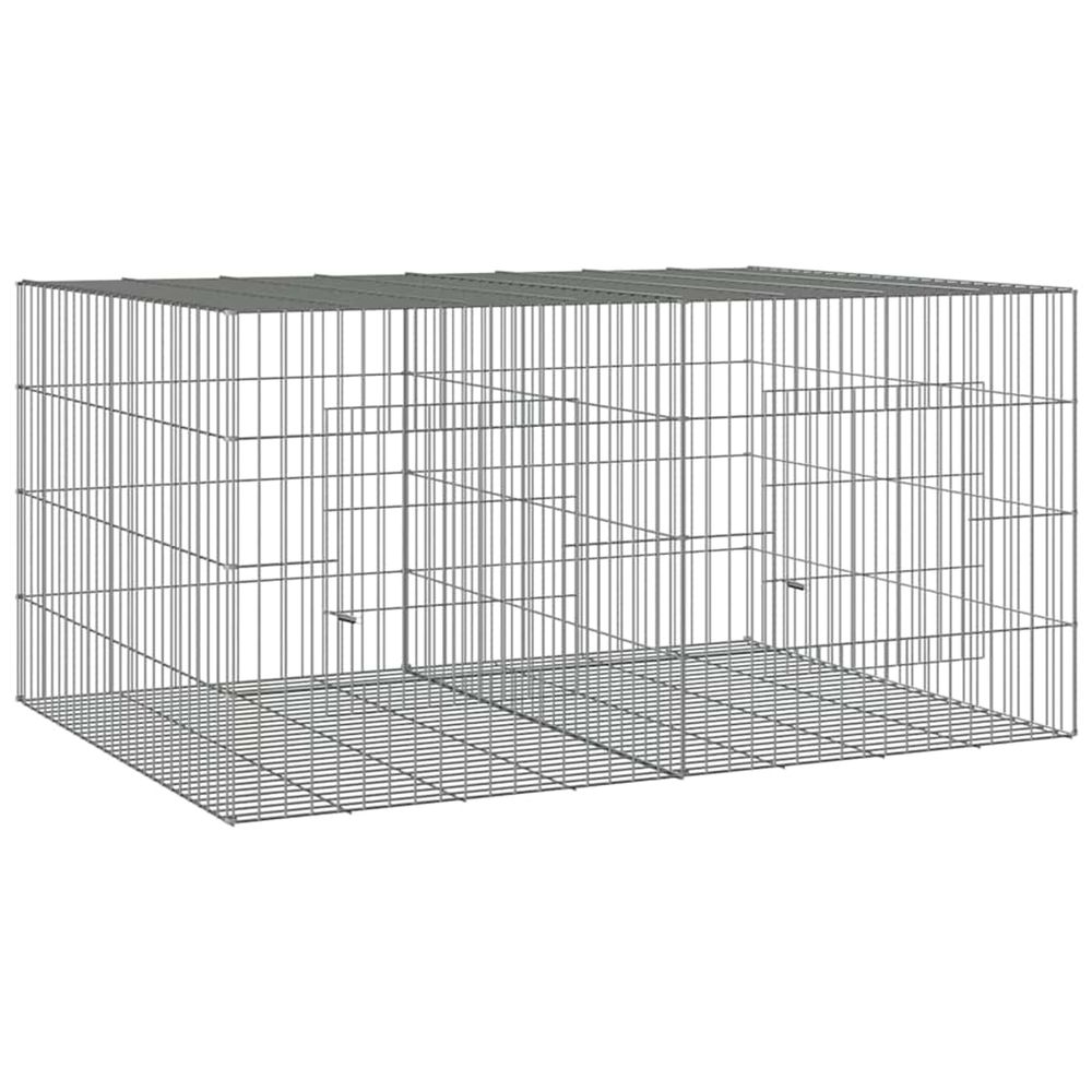 Cage à lapin 2 panneaux 110x79x54 cm fer galvanisé