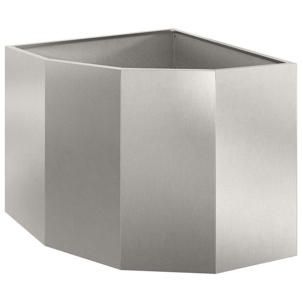 Jardinière d'angle argenté 60 x 60 x 50 cm acier inoxydable