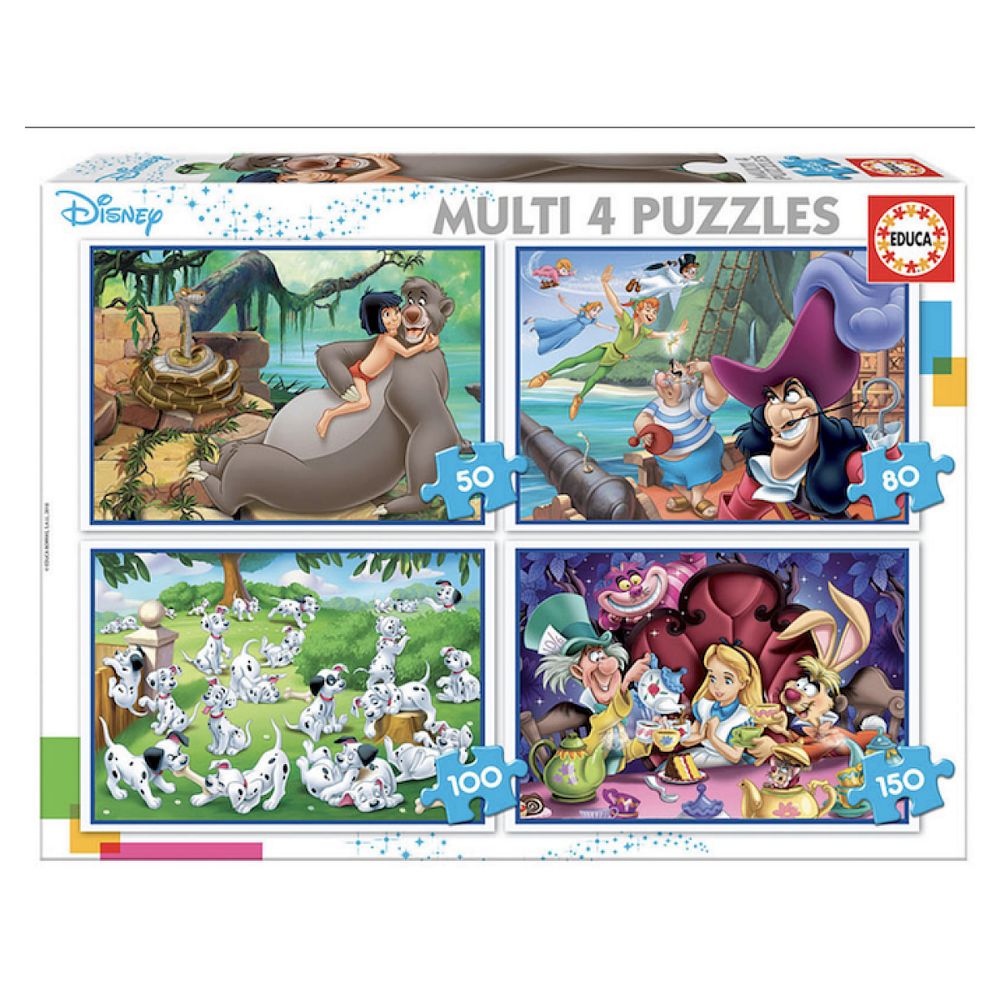 Puzzle multi 4 en 1 - classiques disney - educa borras