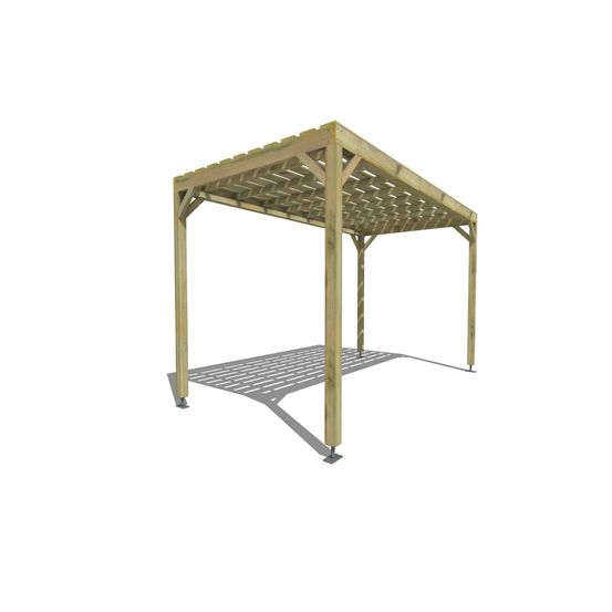 Pergola bois • 4m x 2m • indépendante • sens profondeur • platelage bois • livraison comprise