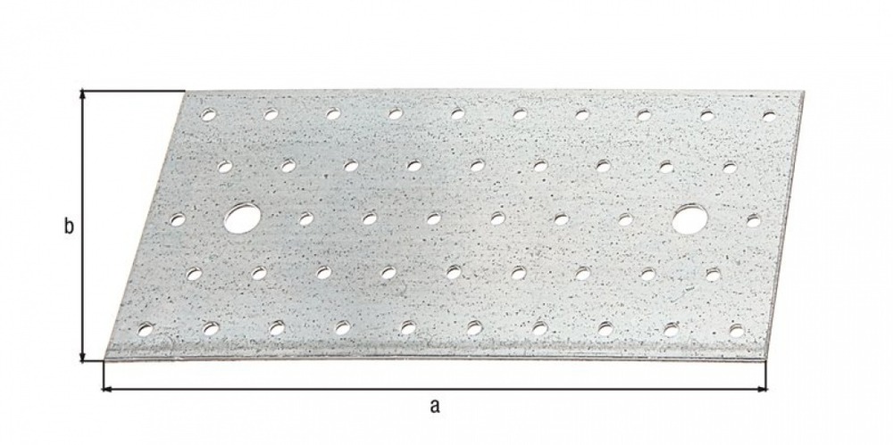 Platine multi-trous galva zinguée sendzimir 200x100x2