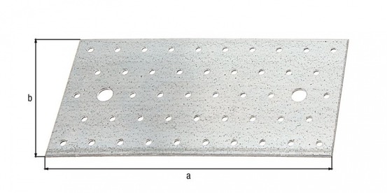 Platine multi-trous galva zinguée sendzimir 200x100x2