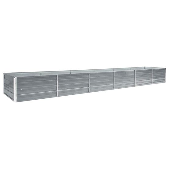Grand carré potager acier galvanisé pour jardin gris 480x80x45 cm