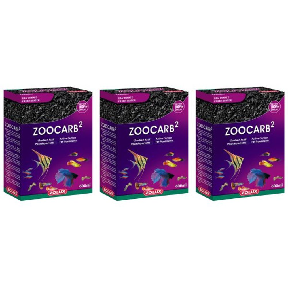 Charbon zoocarb 2 600 ml (lot de 3)