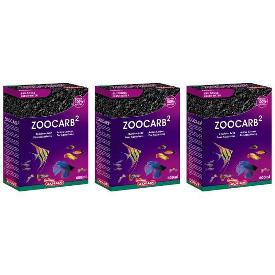 Charbon zoocarb 2 600 ml (lot de 3)