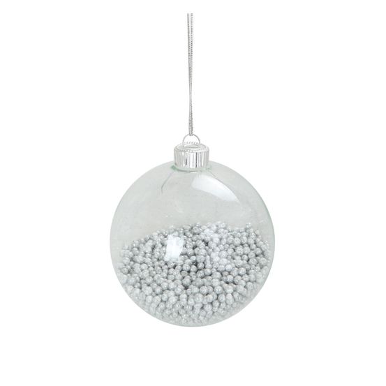 Boule de noël transparente avec billes