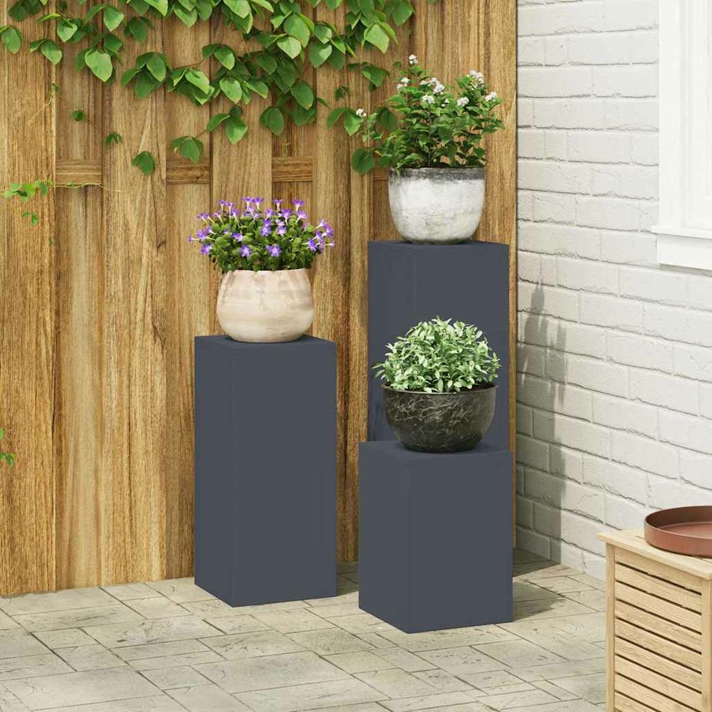 Support de plante 3 pcs anthracite acier