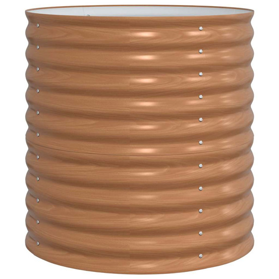 Jardinière d'extérieur surélevée marron 80 x 80 x 81 cm acier