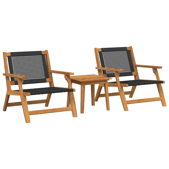 Chaises de jardin avec table 3 pcs noir 45 x 45 x 40 cm