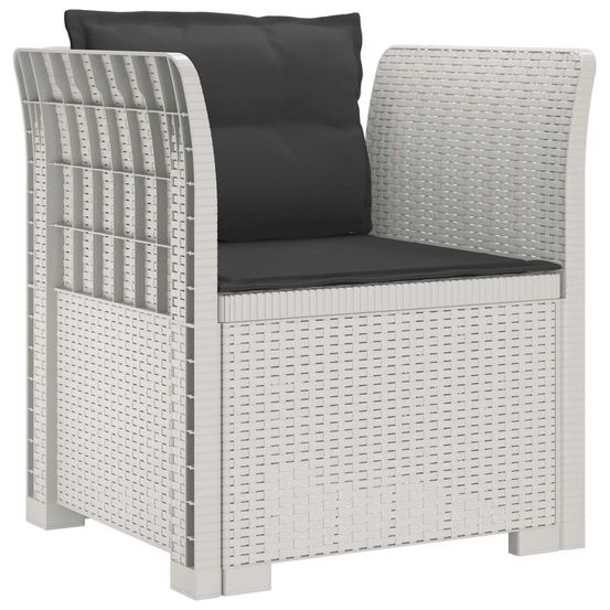 Fauteuil 1 place avec coussins look rotin pp blanc