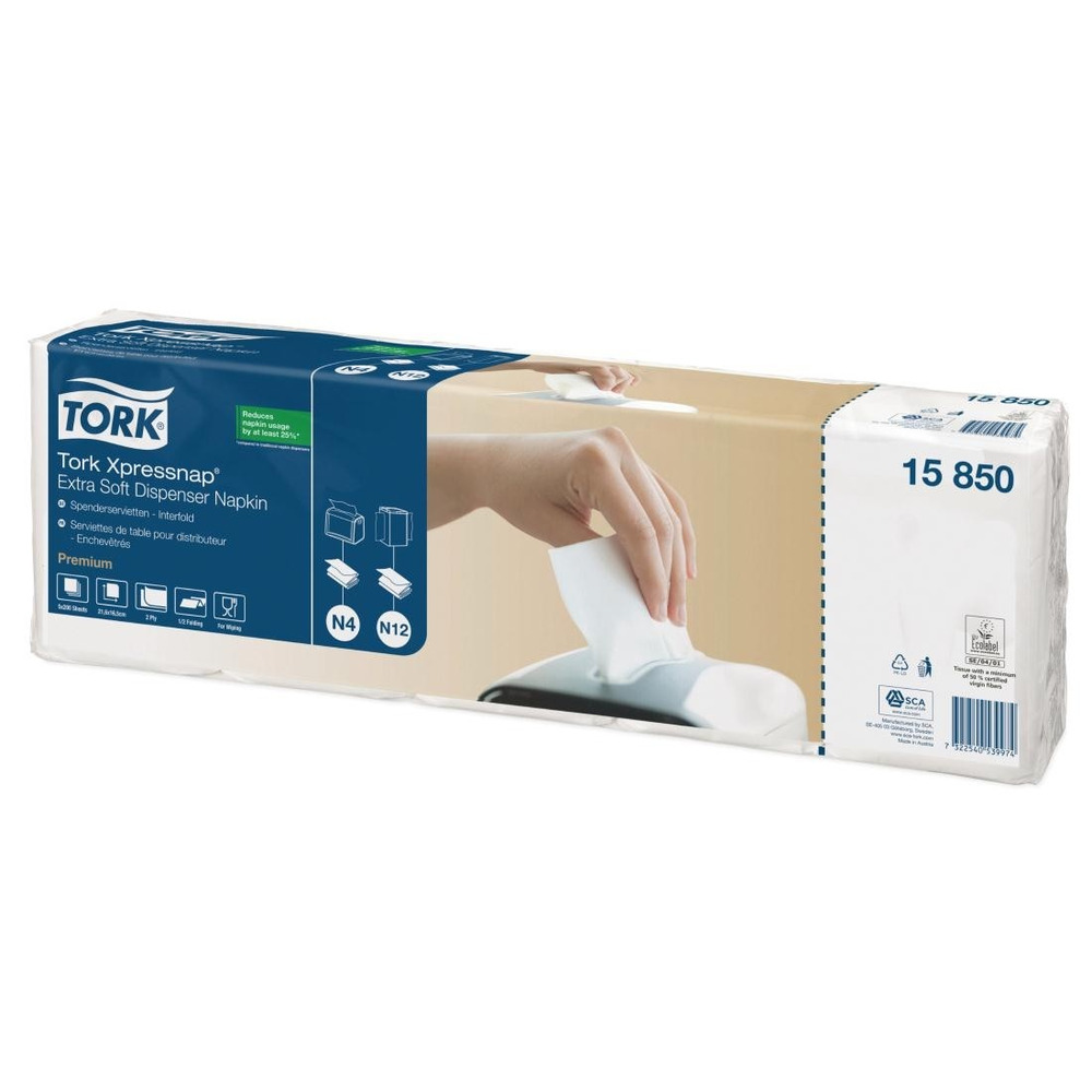 Serviette blanche pour distributeur tork db465 - carton de 8000 pièces