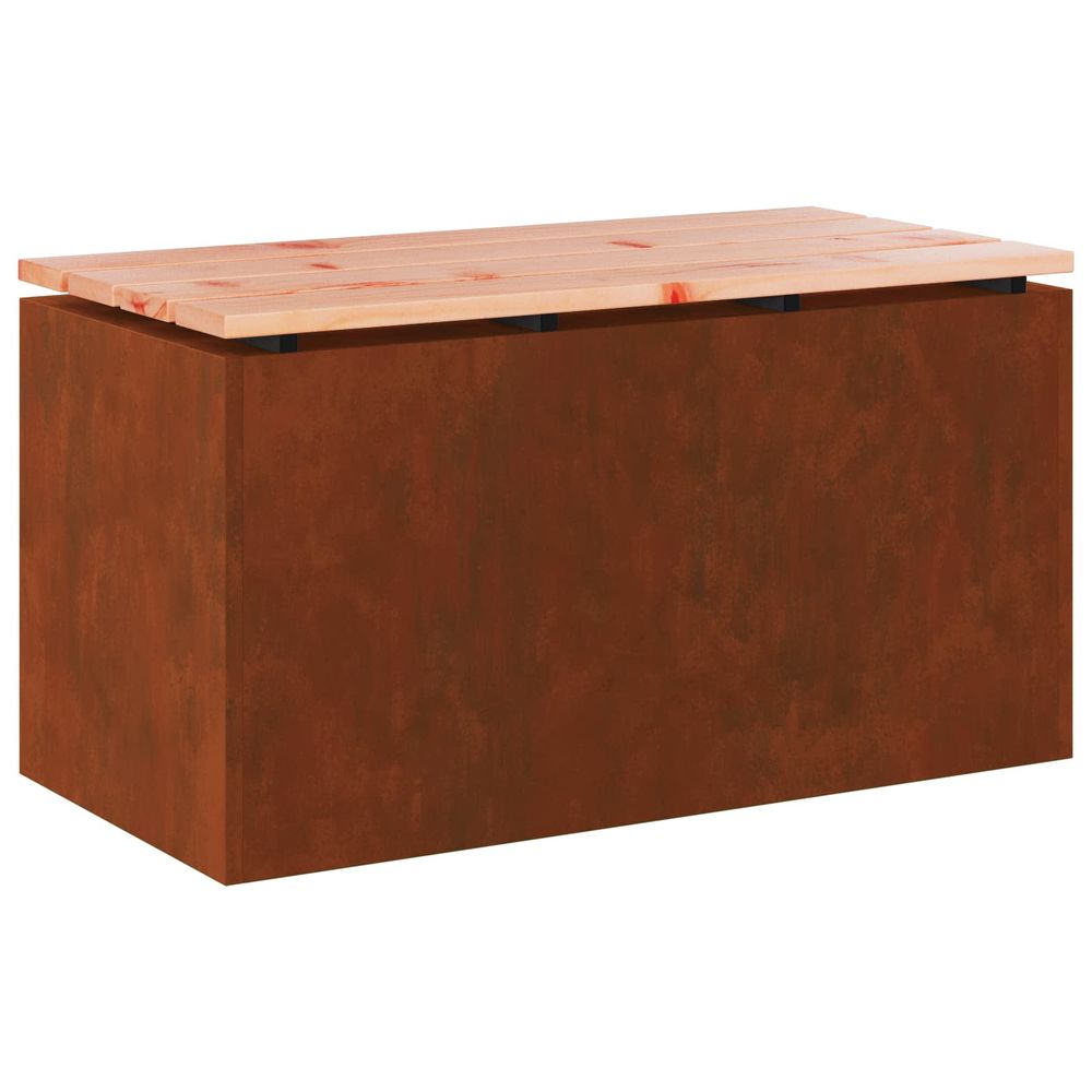 Banc de jardin 2 -seater 80 x 40 x 43 cm rouillé rectangulaire