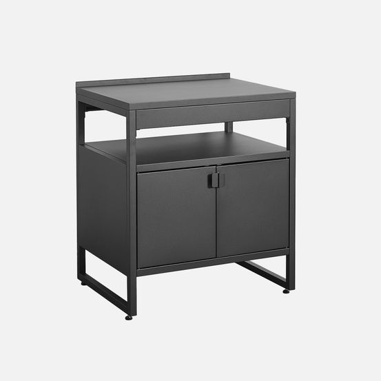 Module de cuisine extérieure acier 2 portes l80cm noir - kea