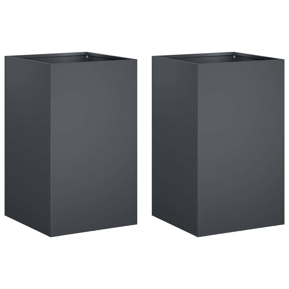 Cache-pot de jardin 2 pc anthracite 30 x 30 x 40 cm