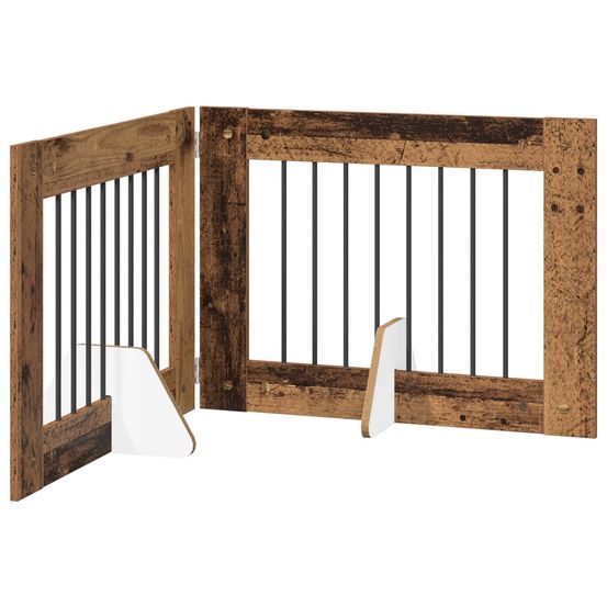 Porte de chien pliable avec supports 2 pc bois ancien 160,5 cm