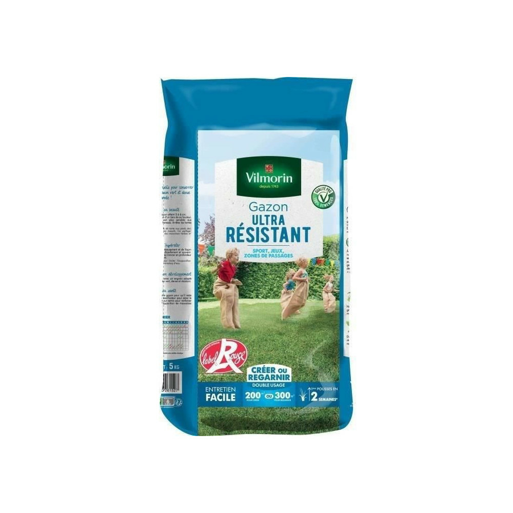 Vilmorin semences de gazon ultra-résistant label rouge - 5 kg