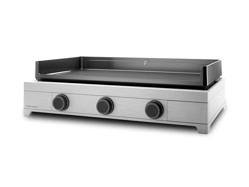 Plancha gaz 9000w plaque fonte émaillé 75.5x41cm - modern g75i