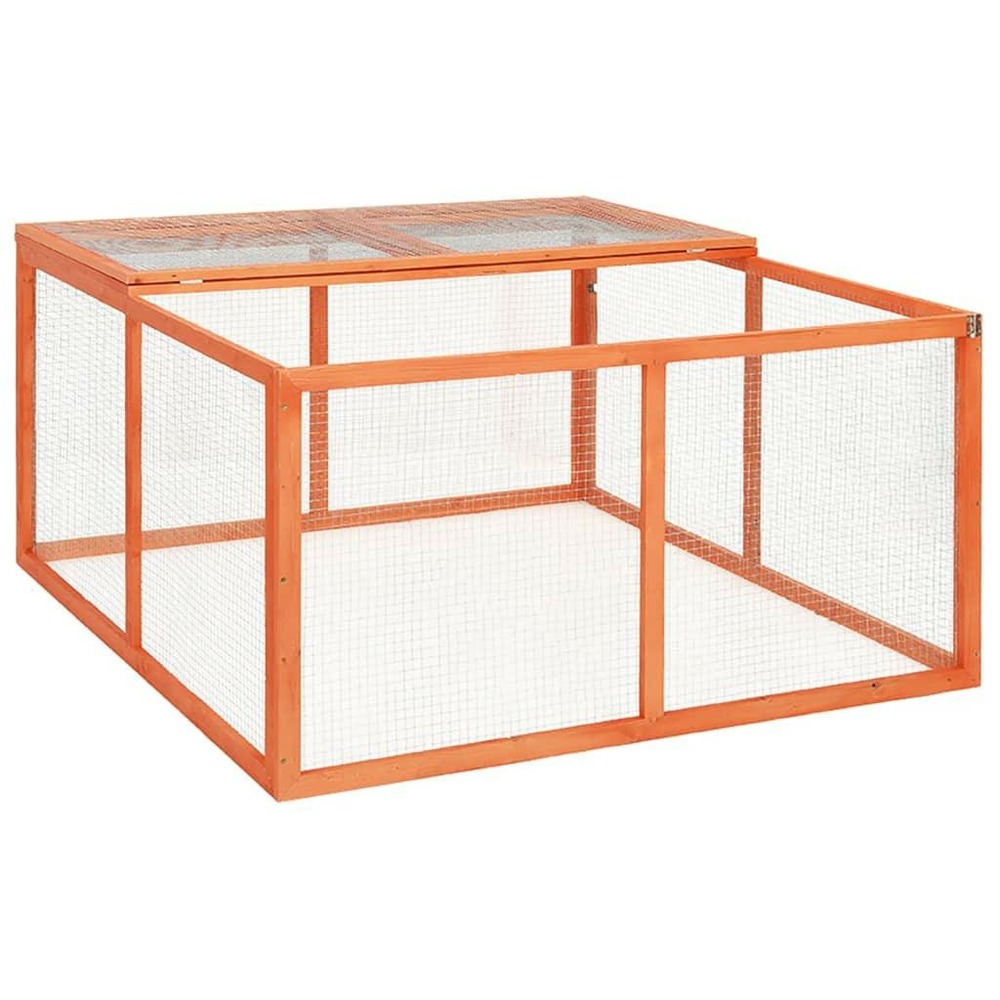 Clapier cage 124 x 120 x 60 cm bois de sapin massif