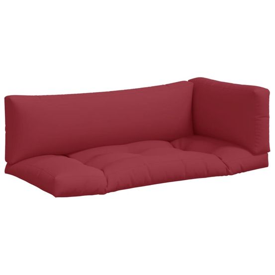 Coussins de palette 3 pcs Rouge Polyester